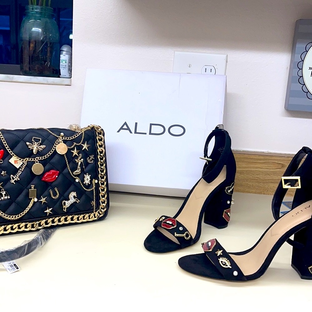 Aldo high heels matching purse
